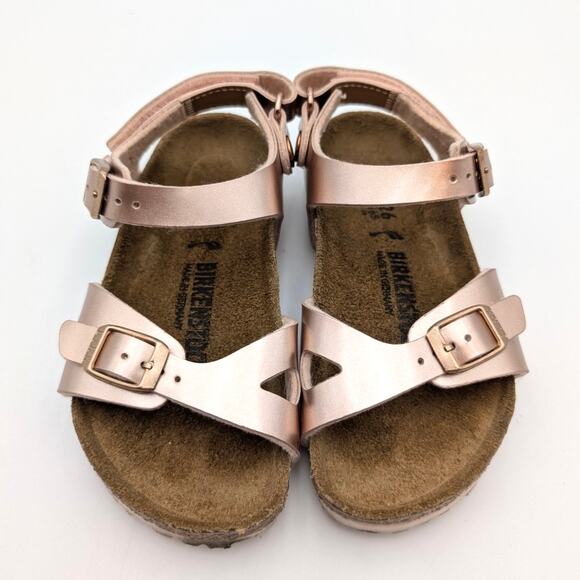Birkenstock Rio Kids Birko-Flor Sandals Electric Metallic Copper Size US8 EU26 - Picture 10 of 11